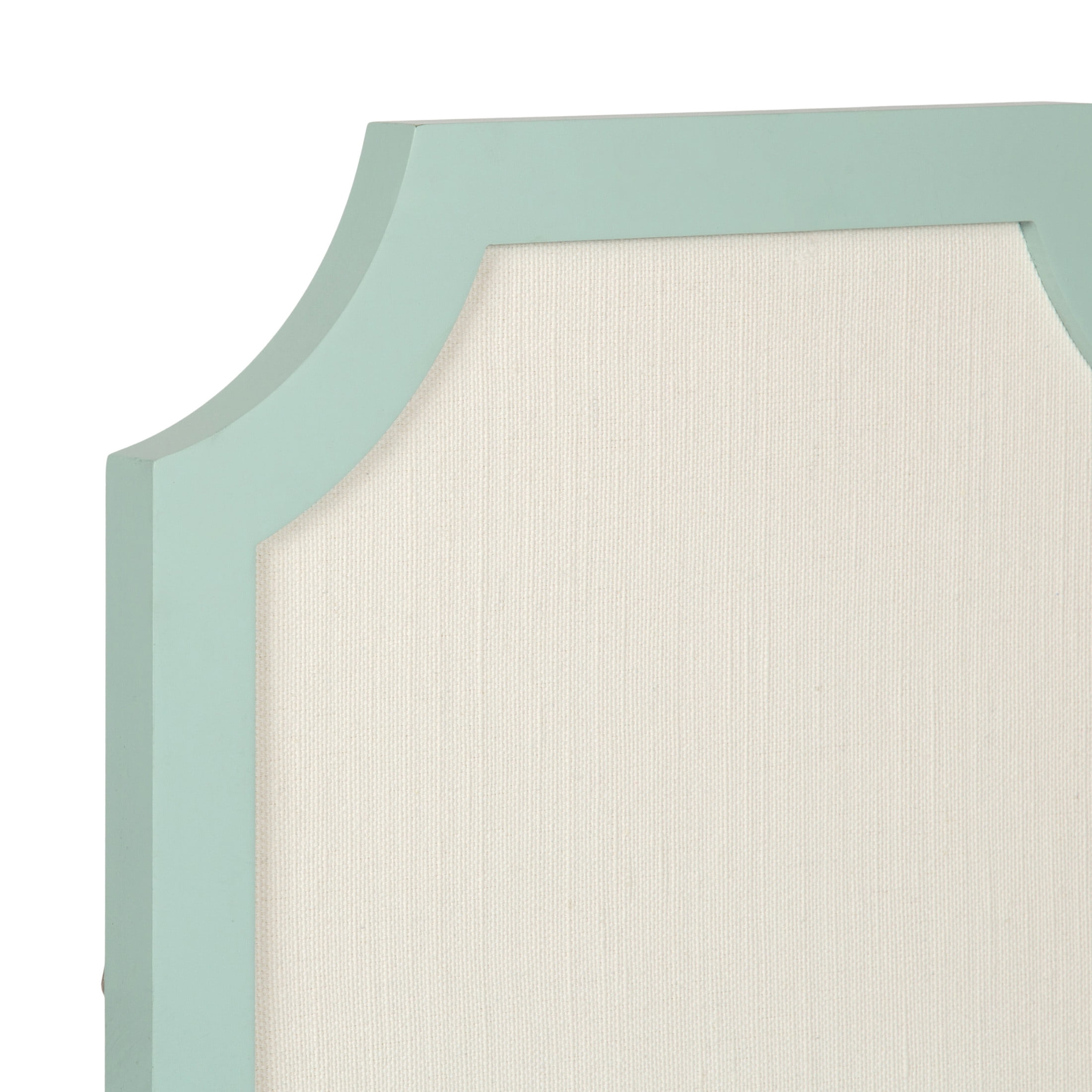 Kate and Laurel Holbrook Modern Framed Scallop Fabric Pinboard, 15 x 24, Green, Transitional Scalloped Bulletin Board for Use as Vision Board or Wall Organization