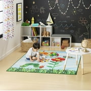Eric Carle The Very Hungry Caterpillar Elementary Sun Scene Kids Machine Washable Area Rug, Blue/Green, 35x51