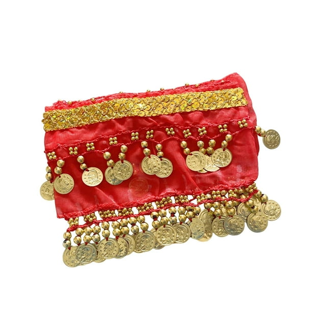 Pañuelo de cadera para danza del vientre para perros, falda de lentejuelas, disfraz divertido para mascotas, cómodo cachorro Rojo