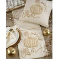 thumbnail image 4 of Fennco Styles Thanksgiving Foil Pumpkin Jute Embroidered Table Runner 13 x 72 Inch - Neutral Holiday Table Cover for Home Décor, Banquets, Family Gathering and Special Occasion, 4 of 4