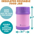 thumbnail image 3 of Bentology Stainless Steel Insulated 13oz Lunch Jar Thermos for Kids- Pink- Large Leak-Proof Storage for Hot or Cold Food, Soups, Liquids with Wide Mouth- BPA Free for School Lunch Boxes, Bags, 3 of 5