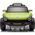 thumbnail image 2 of Geetinfly Licensed Volkswagen 12V Kids Electric Vehicle Ride-On Toy with Remote Control, LED Lights, MP3, Bluetooth - Green, 2 of 6