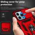thumbnail image 4 of for iPhone 13 Pro Max Case, Soft TPU & Hard PC Anti-scratch Sliding Cover Full Protection Ring Stand Rotating Kickstand Holder Magnetic Shockproof Phone Case Cover for iPhone 13 Pro Max, Red, 4 of 7