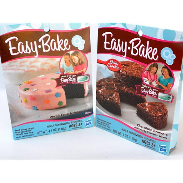 Easy Bake Chocolate Brownie, Devil's Food & Yellow Cake Mixes, 2 Pack
