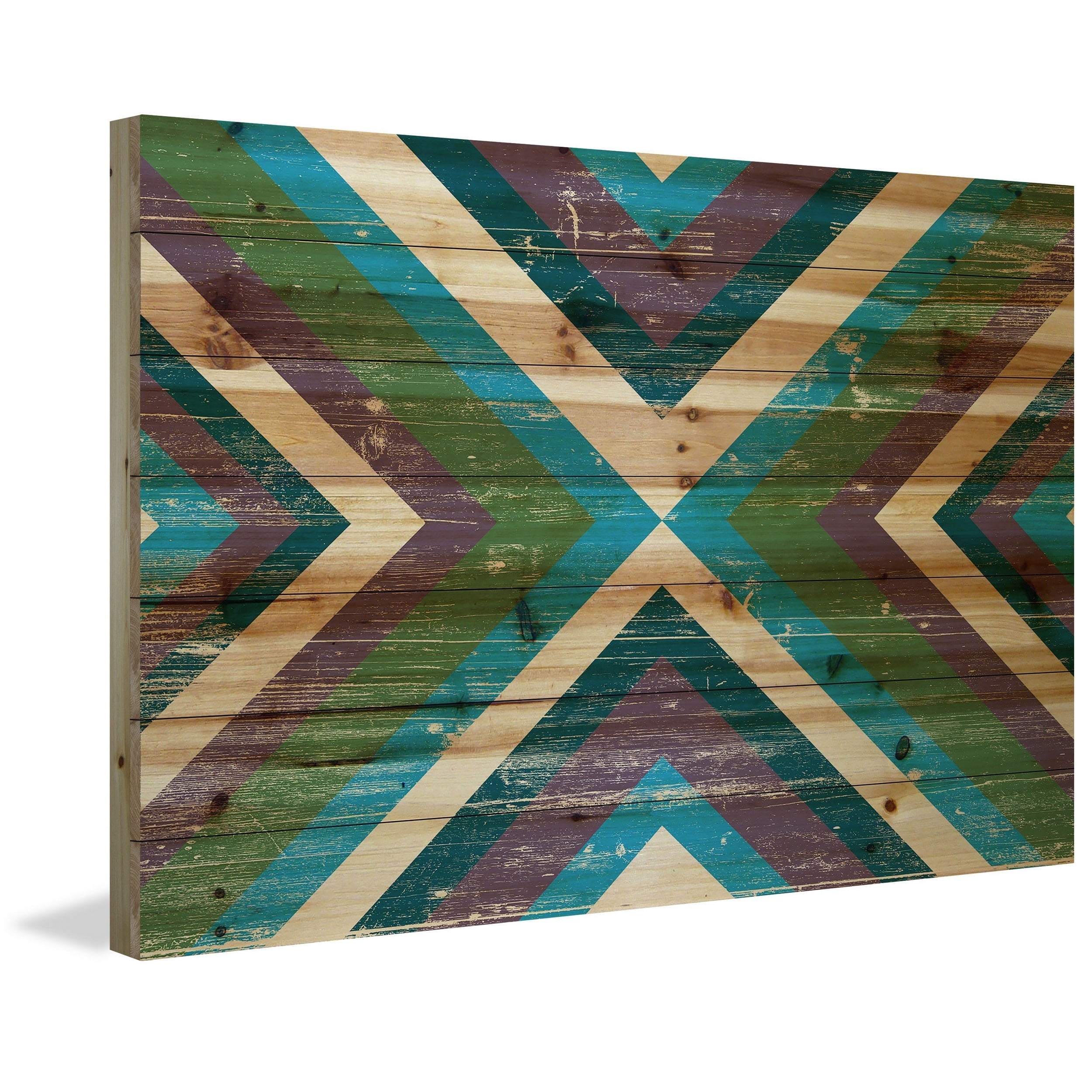 "Conjoined Color" Painting Print on Natural Pine Wood