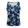 thumbnail image 4 of Giftesty Tank Tops for Women Clearance Women's 2024 Summer Printed Round Sports Tops for Outer Wear Bottoming Slim Short Tops, 4 of 6