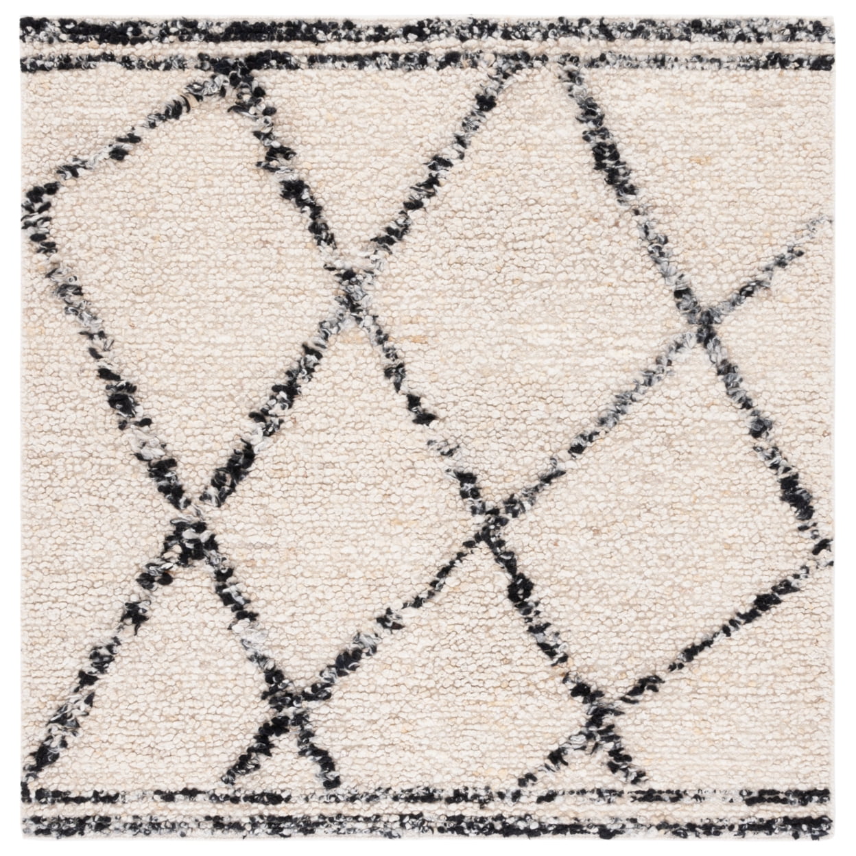 SAFAVIEH Manhattan Kayleah Diamond Area Rug, Ivory/Black, 5' x 8'