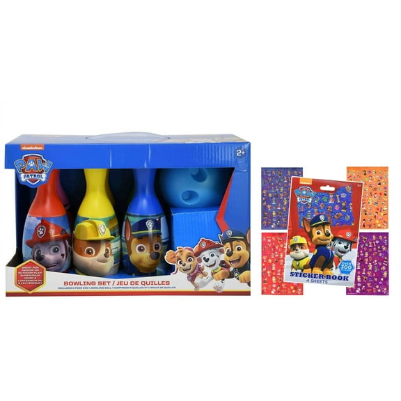 Paw Patrol Bowling Set in Display Box & Sticker Pad 4 sheet