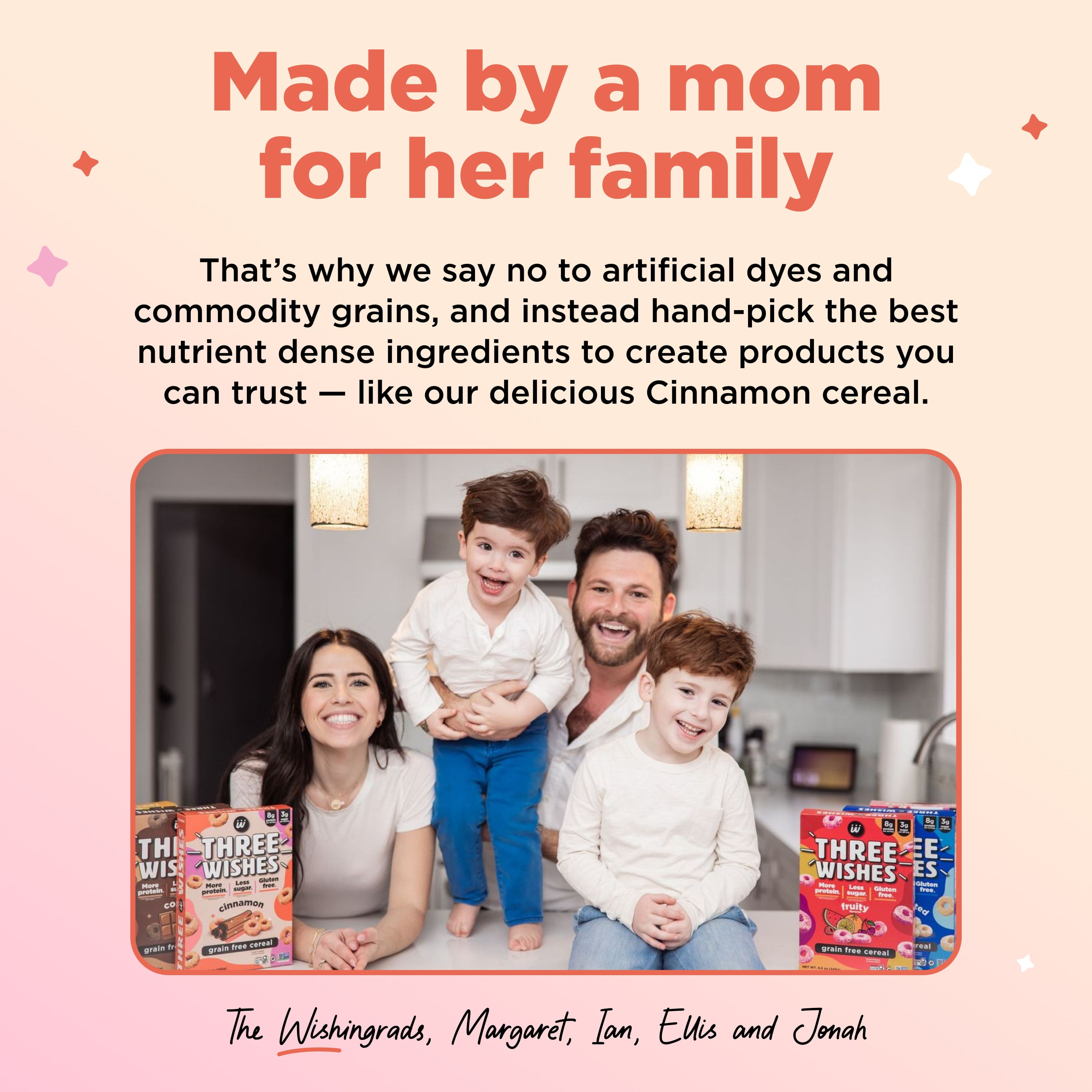 (6 pack) Three Wishes Grain Free Cereal, Cinnamon, Gluten-Free