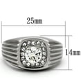 thumbnail image 2 of Luxe Jewelry Designs Men's Stainless Steel Ring with Round Cubic Zirconia Stones - Size 11 (Pack of, 2 of 4