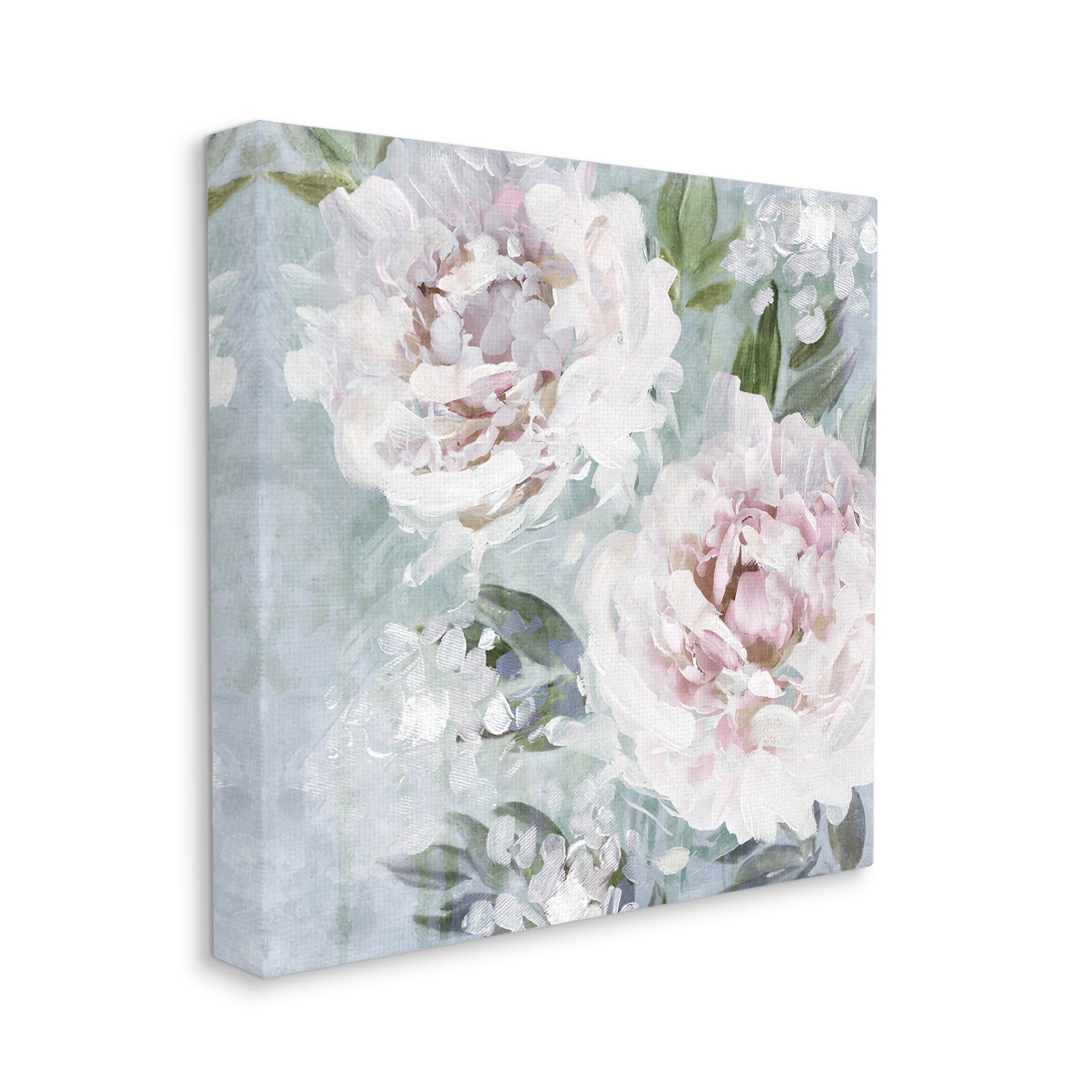 Delicate Pink Flowers Close Up Botanical & Floral Graphic Art Gallery Wrapped Canvas Print Wall Art