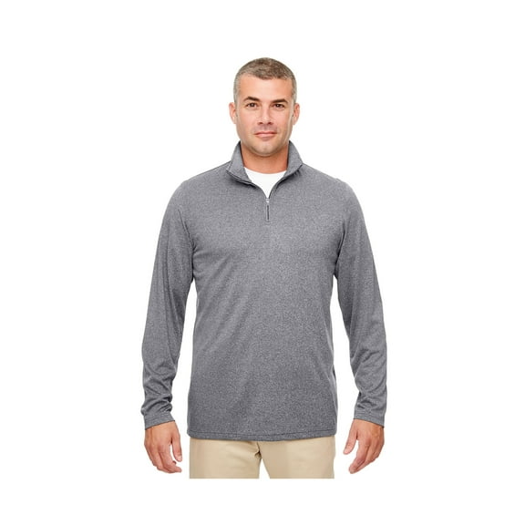 UltraClub 8618 Men's Cool & Dry Heathered Performance 1/4-Zip