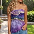 thumbnail image 2 of adviicd Womens Tube Tops Strapless Crop Tops Basic Backless Sleeveless Bandeau Going Out Cute 2025 Summer Outfits (Purple,S), 2 of 5