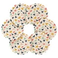thumbnail image 7 of Yayeee 6 PCS Drink Coasters with Holder Set Woven Absorbent Round Tabletop Hot Pad, White Minimalist Triangles, 7 of 7