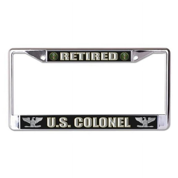 U.S. Army Retired Colonel Chrome License Plate Frame