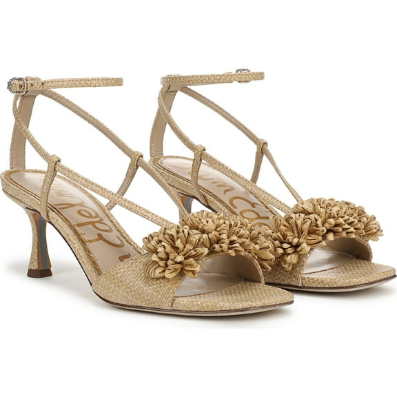 Sam Edelman Women's Phoebe Kitten Heel Ankle Strap Sandal Bleached Beechwood 7.5M