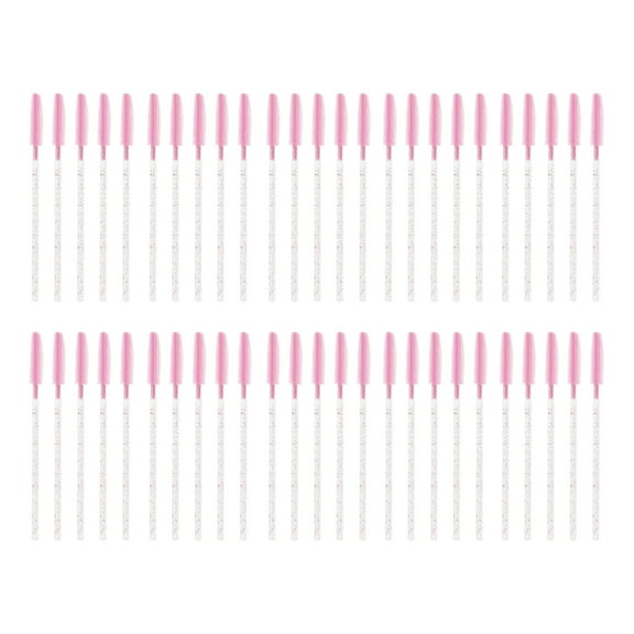 Unique Bargains 50 Pcs Portable Silicone Eyelash Brush for Bathroom Pink Plastic Silicone