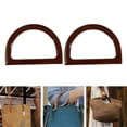thumbnail image 3 of 2 uds. De asas para bolso, cinturones de reparación, reemplazo DIY, bolso hecho a mano, asa para bolso forma de D marrón Yuyangstore Asas para hacer monederos, 3 of 8