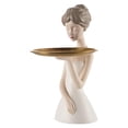 thumbnail image 3 of Estatua de resina para , bandeja de almacenamiento, , decoración de escritorio, llaves, de dulces, soporte para pendientes de joyería blanco Soledad Bandeja de almacenamiento de estatuas, 3 of 10