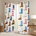 thumbnail image 2 of Feelyou Cowboy Boot Black Out Curtains, Cartoon Bohemian Curtains Pack of 2 (42x63 Each), 2 of 6