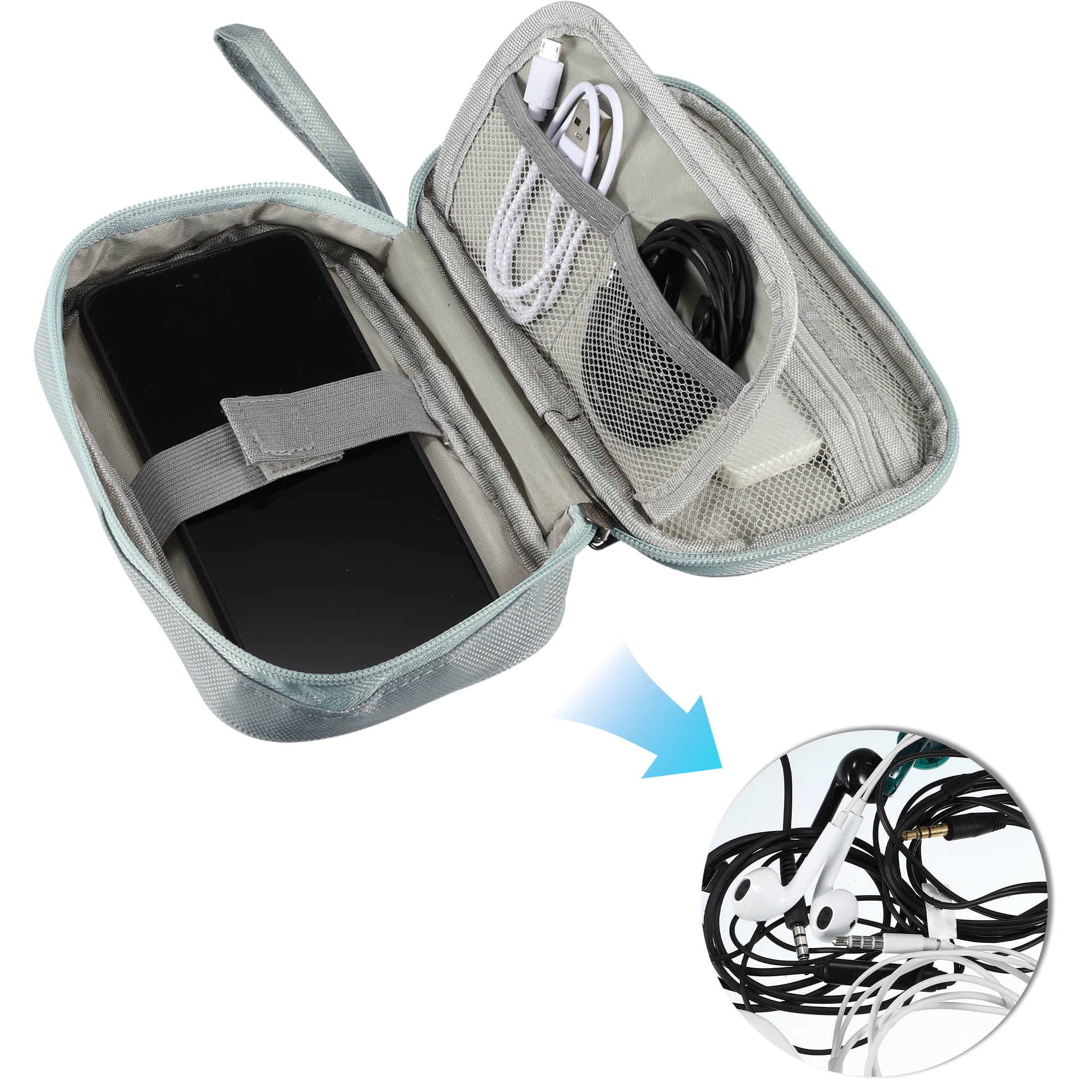 Unique Bargains Electronic Organizer Cable Portable Waterproof Pouch for Accessories Gray