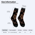 thumbnail image 4 of Unisex Trendy Socks (2 Pairs) - Elegant Black Socks with Intricate Orange Floral Pattern Perfect for All Seasons, 4 of 5