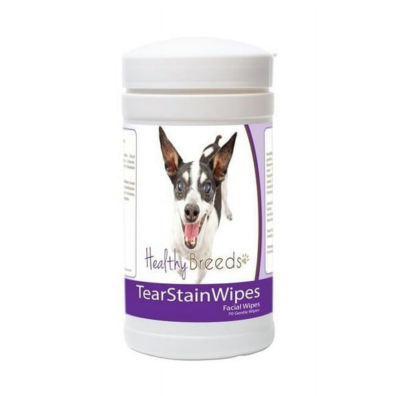 Healthy Breeds 840235181019 Rat Terrier Tear Stain Wipes - 70 Count