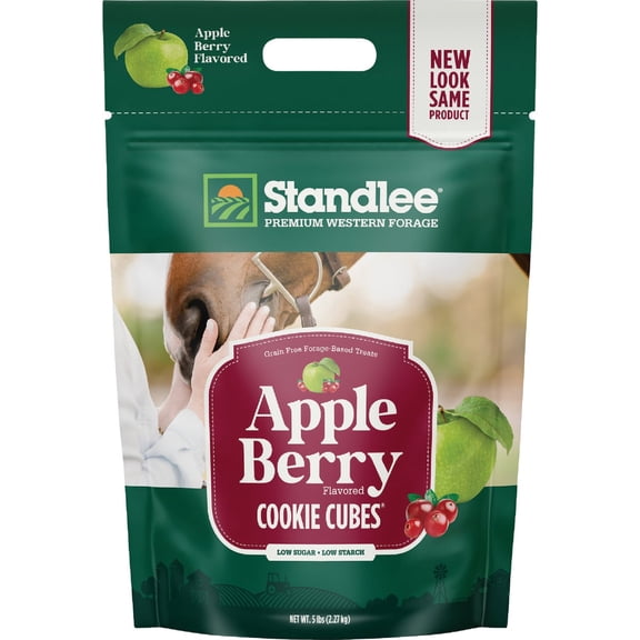 Standlee Apple Berry Cookie Cubes, Forage Based Horse Treat, 5lb