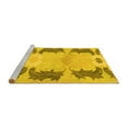 thumbnail image 2 of Ahgly Company Machine Washable Indoor Square Abstract Yellow Modern Area Rugs, 6' Square, 2 of 4