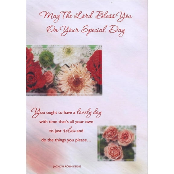 Designer Greetings Lovely Day: Flowers in Rectangular and Square Frames Religious : Inspirational Birthday Card