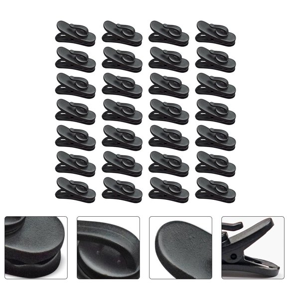 MERRYHAPY 100Ud Clips Giratorios Para Auriculares Con Material Resistente Y Uso Práctico Color Negro