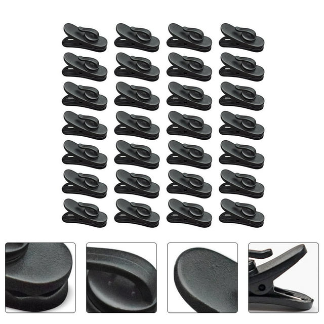 MERRYHAPY 100Ud Clips Giratorios Para Auriculares Con Material Resistente Y Uso Práctico Color Negro