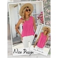 thumbnail image 7 of Hibeli Women's Scoop Neck Sleeveless Pleated Front Solid Color Tank Top, 7 of 7