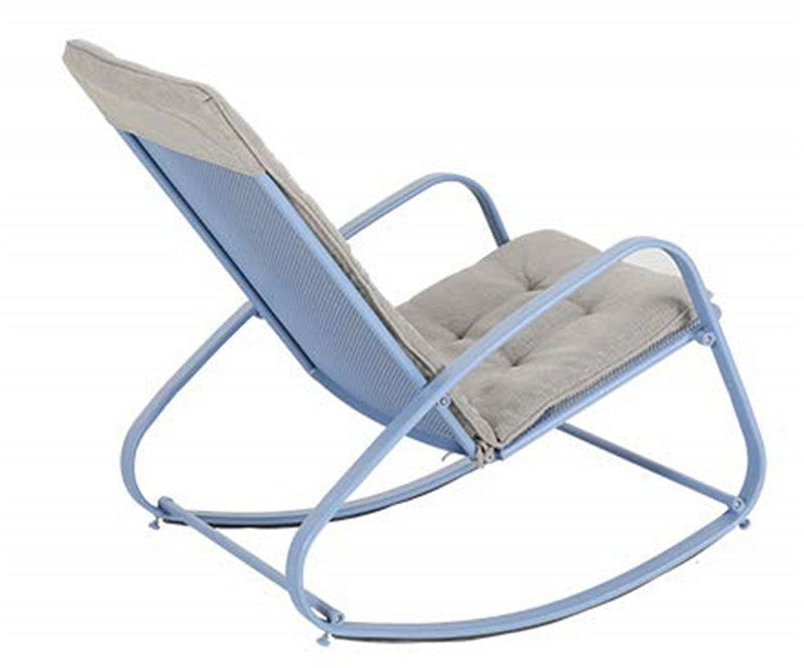 Sophia William Wide Outside Metal Patio Rockers Padded Outdoor Chairs with Blue E coated Steel Frame Walmart