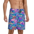 thumbnail image 2 of Bixox Men's Colorful Mushrooms printed lightweight casual shorts, soft sleep shorts with pockets., 2 of 7