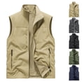 thumbnail image 5 of WREESH Fashion Vest Men'S Thin Workwear Waistcoat Solid Color Stand Collar Sleeveless Jacket Tank Tops Gray, 5 of 5