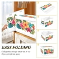 thumbnail image 4 of Foldable Fabric Storage Bin With Handle Collapsible Basket Box Storage With Lid Organizer Tropical Flowers, 4 of 7