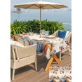 thumbnail image 4 of Outdoor Tablecloth with Umbrella Hole and Zipper, Vintage Orange Blue Fall Rectangle Table Cloth 60x102 Inch Waterproof Tablecloth, Thanksgiving Maple Leaf Botanical Picnic Table Cover for Patio, 4 of 7