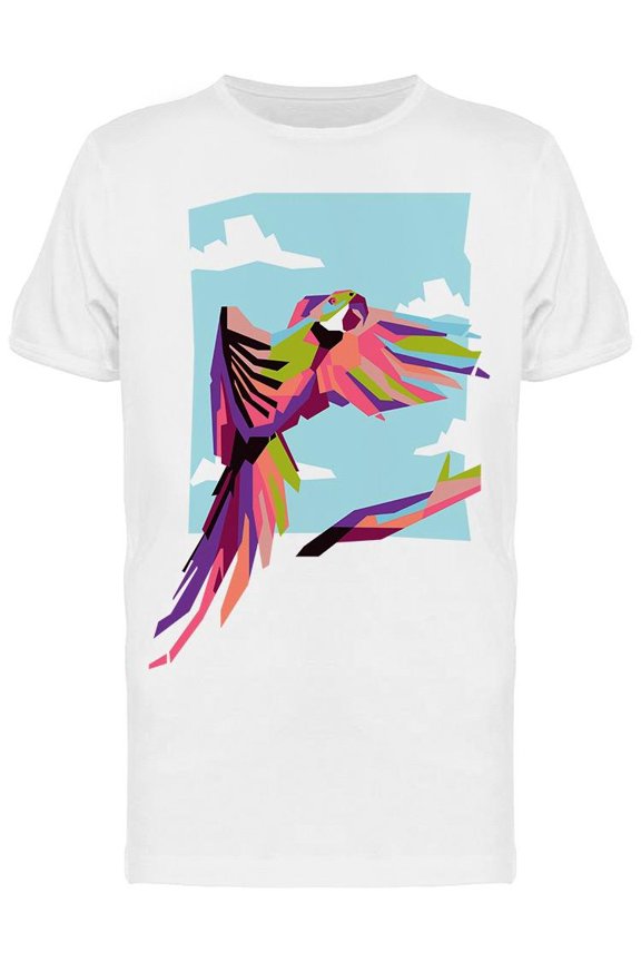 Flying Parrot Clouds T-Shirt Men -Image by Shutterstock, Male x-Large