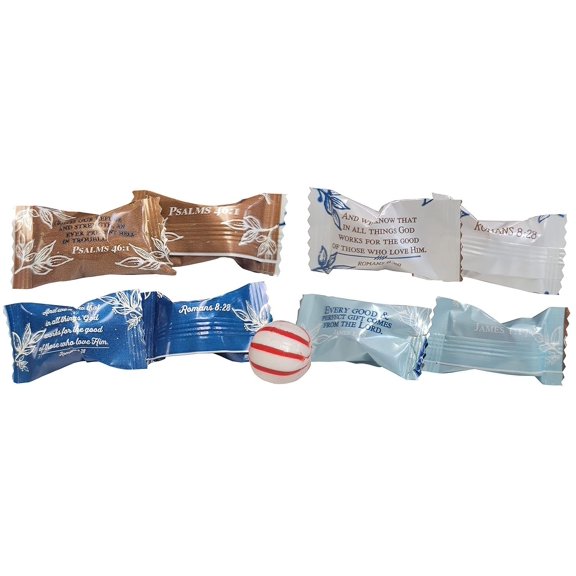 Bible Verse PEPPERMINTS 100 Count Bulk-Christian Inspired After Dinner Mint Candy