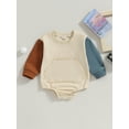 thumbnail image 2 of Bagilaanoe Newborn Baby Girl Boy Oversized Romper Sweatshirt Long Sleeve Bodysuit Contrast Color Pullover 3M 6M 12M 18M 24M Infant Casual Tee Tops, 2 of 9