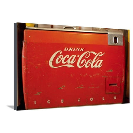 Vintage Drink Coca Cola Ice Cold Coke Vending Machine Photo Poster Stretched Canvas Print Wall