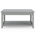 thumbnail image 3 of Alaterre Coventry Wood Coffee Table, Versatile Design with Open-Detailing and Additional Storage, Square Shape, Gray, 3 of 5