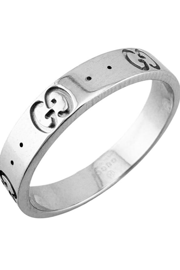 Pre-Owned Gucci Icon Amor Ring, 1, 18K White Gold, Women's GUCCI