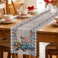 thumbnail image 5 of Independence Day Table Runner 70 Inches, Blue Truck USA Flag Floral Black Plaid Bed Runner Dresser Scarves Tabletop for Indoor Outdoor Parties/Ceremony/Banquet, 13" x 70", 5 of 9