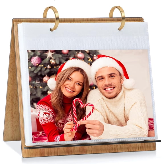 5x7 Pictures Desktop Photo Album Standing Up Flip Landscap on Stand Horizontal Family Photos Collection for Tabletop Display Christmas Wedding Gifts