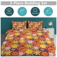 thumbnail image 5 of 3 Pcs Soft Bedding Set, Includes 1 Duvet Cover with Zipper And 2 Pillow Shams,It's A Small World Flowers Full(79"×90"), 5 of 8