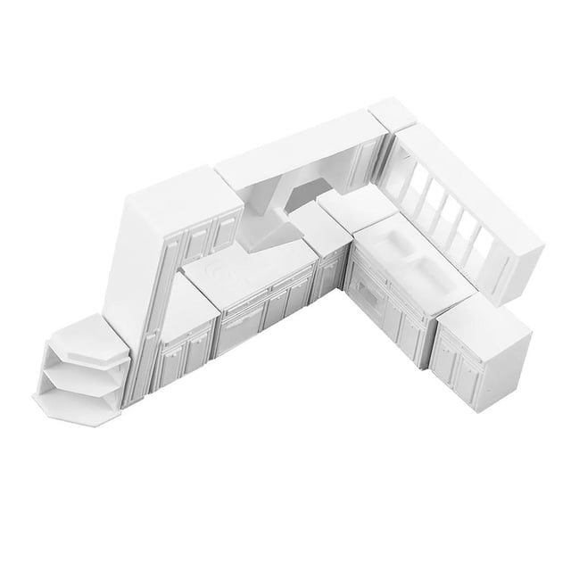 Muebles Modelo de Cocina 1:25, de Arena para Bricolaje, Fabricación de Materiales de Construcción Zulema Muebles de cocina en miniatura