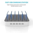thumbnail image 2 of Charging Station for Multiple Devices, MSTJRY 5 Port Multi USB-A Charger Station with Power Switch Designed for iPhone iPad Cell Phone Tablets (White, 6 Mixed Short Cables Included), 2 of 5