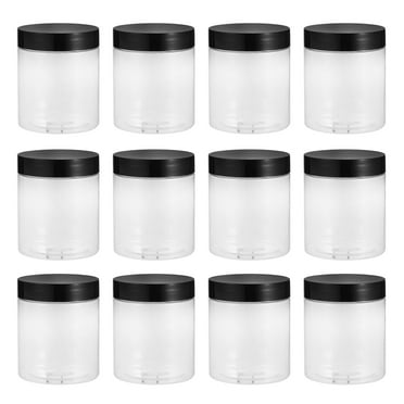12pcs Transparent Plastic Storage Jars Kitchen Sealed Containers with Cover